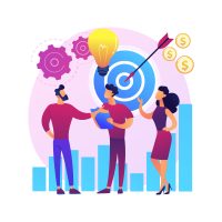 Startup, rocket launch, project start. Setting business, company founding. Teamwork cooperation partnership. Businesspeople cartoon characters. Vector isolated concept metaphor illustration.